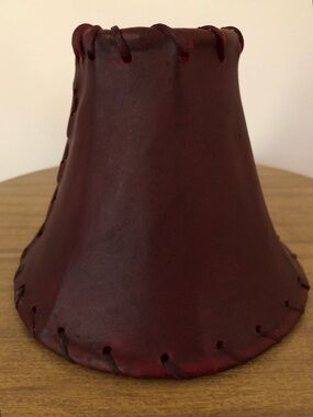 Rustic Rawhide Burgundy Bell Shape Clip On Lampshade